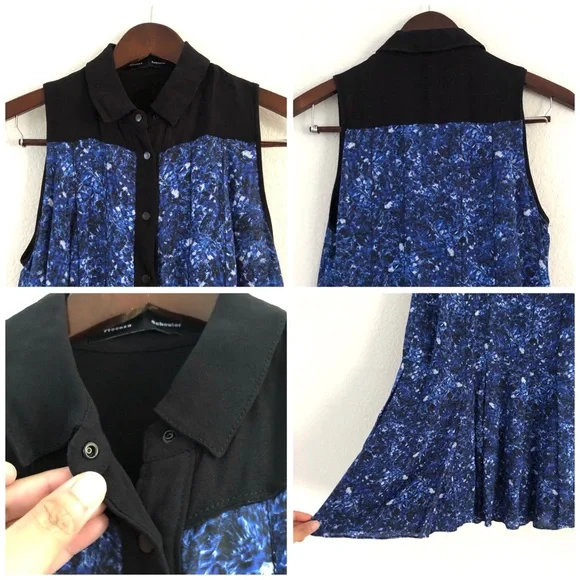 NEW Proenza Schouler Silk Microprint Shirt Dress - Picture 11 of 16